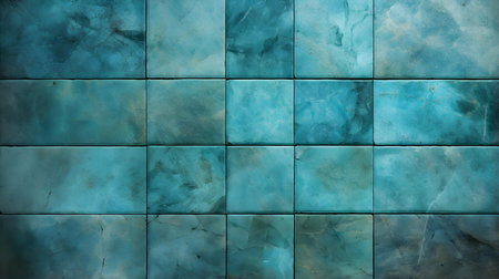 Pattern of Travertine Tiles in turquoise Colors. Top viewの素材