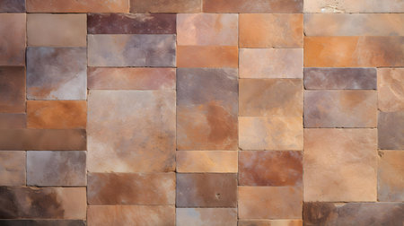 Pattern of Travertine Tiles in multiple Colors. Top viewの素材