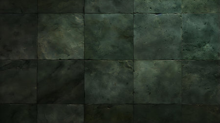 Pattern of Travertine Tiles in dark green colors. Top viewの素材