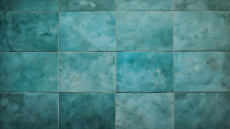 Pattern of Travertine Tiles in turquoise Colors. Top viewの素材