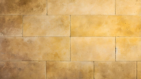 Pattern of Travertine Tiles in yellow Colors. Top viewの素材