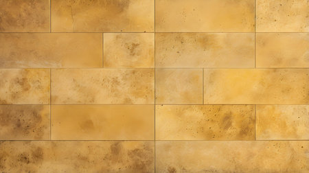 Pattern of Travertine Tiles in yellow Colors. Top viewの素材