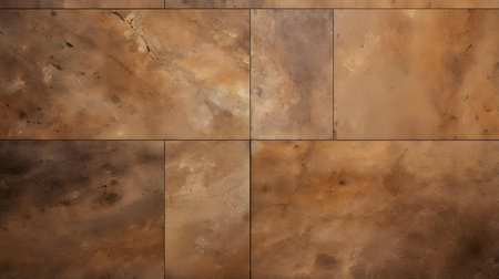 Pattern of Travertine Tiles in dark gold colors. Top viewの素材