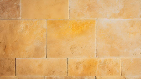 Pattern of Travertine Tiles in yellow Colors. Top viewの素材