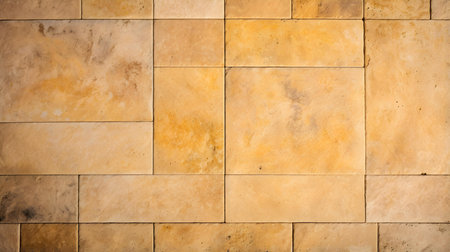 Pattern of Travertine Tiles in yellow Colors. Top viewの素材