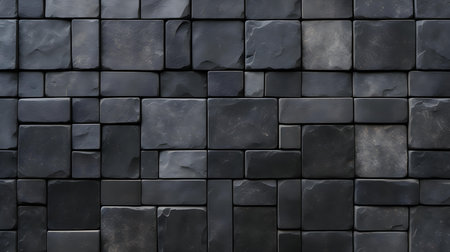Pattern of Mosaic Tiles in anthracite Colors. Top viewの素材