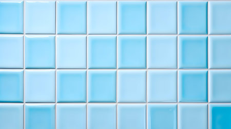 Pattern of ceramic tiles in light blue colors. Top viewの素材