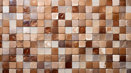 Pattern of mosaic tiles in light brown colors. Top viewの素材