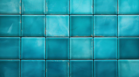 Pattern of Ceramic Tiles in turquoise Colors. Top viewの素材
