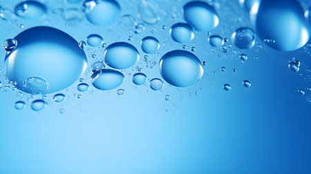 Abstract background of water bubbles in blue colors. Modern wallpapersの素材