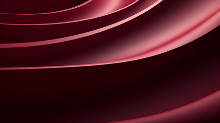 Abstract 3D background of soft waves in burgundy colors. Elegant wallpapersの素材