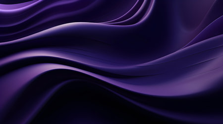 Abstract 3D background of soft waves in dark purple colors. Elegant wallpapersの素材