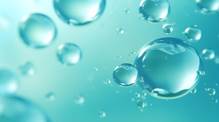 Abstract Background of Water Bubbles in cyan Colors. Modern wallpapersの素材
