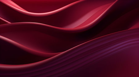 Abstract 3D background of soft waves in burgundy colors. Elegant wallpapersの素材