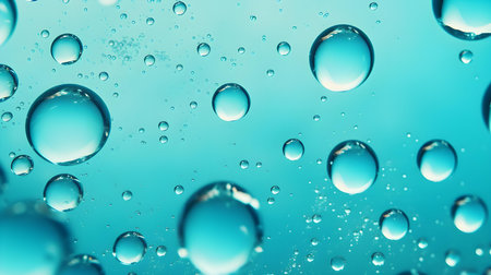 Abstract Background of Water Bubbles in cyan Colors. Modern wallpapersの素材