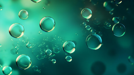 Abstract background of water bubbles in emerald colors. Modern wallpapersの素材