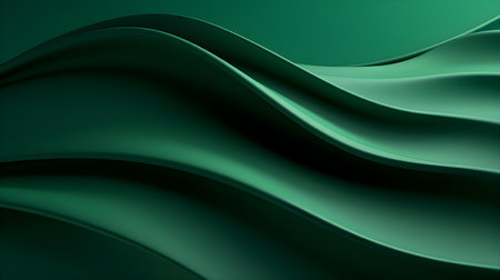 Abstract 3D Background of soft Waves in green Colors. Elegant wallpapersの素材