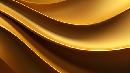 Abstract 3D background of soft waves in gold colors. Elegant wallpapersの素材