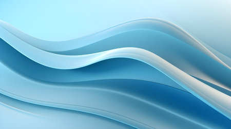 Abstract 3D background of soft waves in light blue colors. Elegant wallpapersの素材