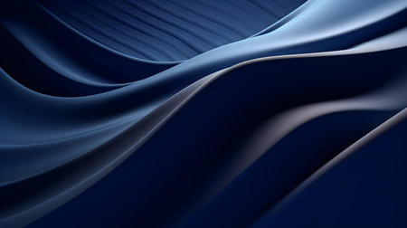 Abstract 3D Background of soft Waves in navy blue Colors. Elegant wallpapersの素材