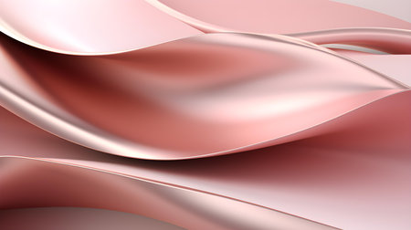 Abstract 3D background of soft waves in rose gold colors. Elegant wallpapersの素材
