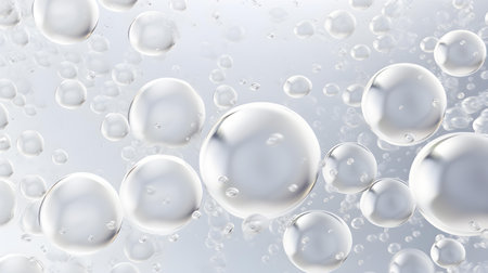 Abstract background of water bubbles in white colors. Modern wallpapersの素材