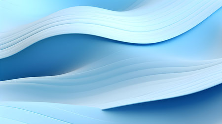 Abstract 3D background of soft waves in sky blue colors. Elegant wallpapersの素材