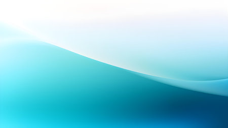 Gradient background in cyan and white colors. Elegant display wallpaper with soft wavesの素材