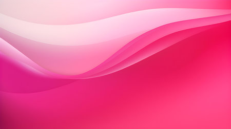 Gradient background in fuchsia and white colors. Elegant display wallpaper with soft wavesの素材