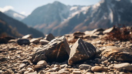 Close up of stones at the top of a mountain. Beautiful natural backgroundの素材