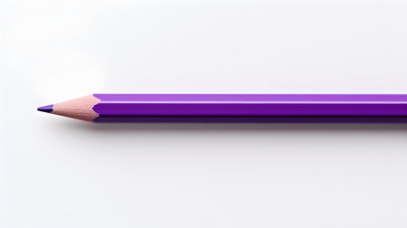 Dark Purple Pencil on a white background. Education template with copy spaceの素材