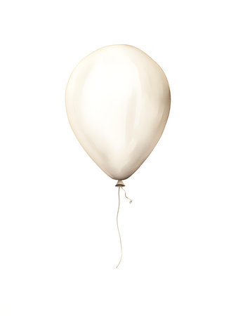 Ivory Balloon on a white background. Watercolor Template for a Birthday or Greeting Cardの素材