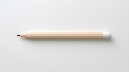 Khaki pencil on a white background. Education template with copy spaceの素材