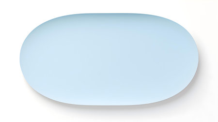 Light Blue oval Paper Note on a white background. Brainstorming template with copy spaceの素材