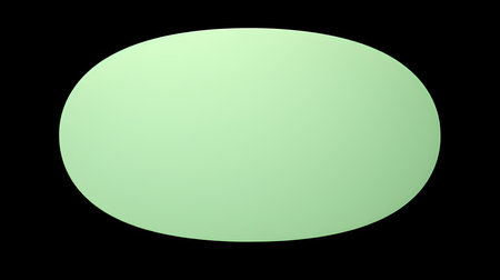Light Green oval Paper Note on a black background. Brainstorming template with copy spaceの素材