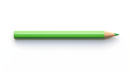 Light Green Pencil on a white background. Education template with copy spaceの素材