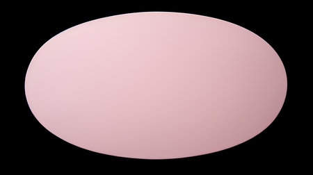 Light Pink oval Paper Note on a black background. Brainstorming template with copy spaceの素材