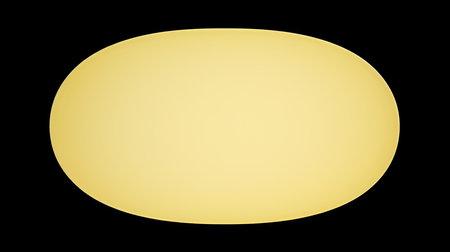Light Yellow oval Paper Note on a black background. Brainstorming template with copy spaceの素材
