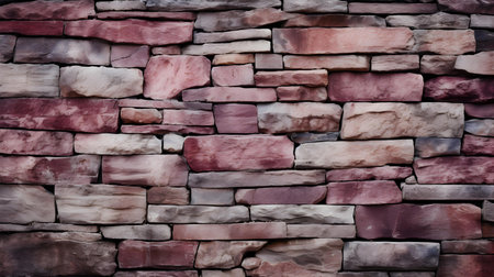 Close up of a Stone Wall Texture in red Colors. Rustic Backgroundの素材