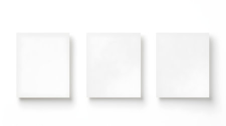 Set of white square paper notes on a white background. Brainstorming template with copy spaceの素材
