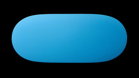 Sky Blue oval Paper Note on a black background. Brainstorming template with copy spaceの素材