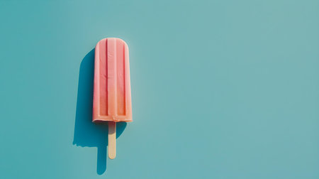 Rose Gold Popsicle on a summery blue background with copy spaceの素材