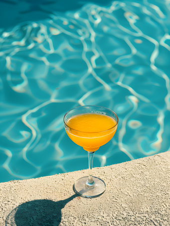 Orange Drink by the Poolside. Luxury Vacation Wallpapersの素材
