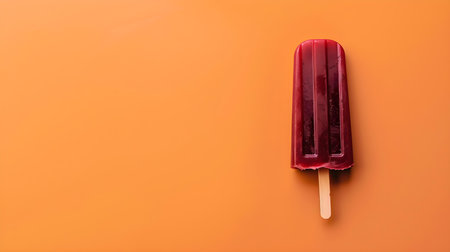 Burgundy Popsicle on a summery orange background with copy spaceの素材