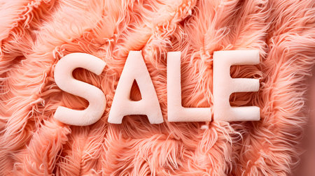 White 'SALE' Sign on a Peach Fuzz Background with Copy Spaceの素材