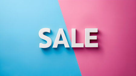 White 'SALE' Sign on a Multicolor Background with Copy Spaceの素材