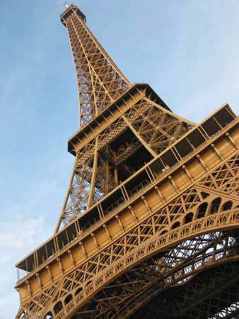 The Eiffel Tower from below upwards. Paris, Franceの写真素材