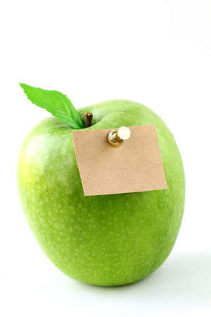 fresh green apple isolated on white の写真素材