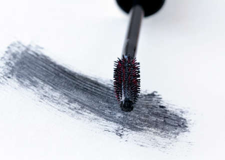 brush with black mascara  for makeup