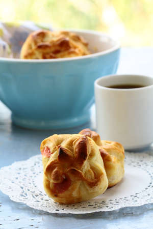 fresh buns muffins for breakfast 